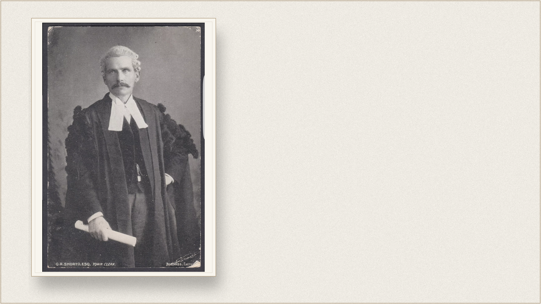 Portrait representing George Roberts Shorto, Town Clerk of Exeter