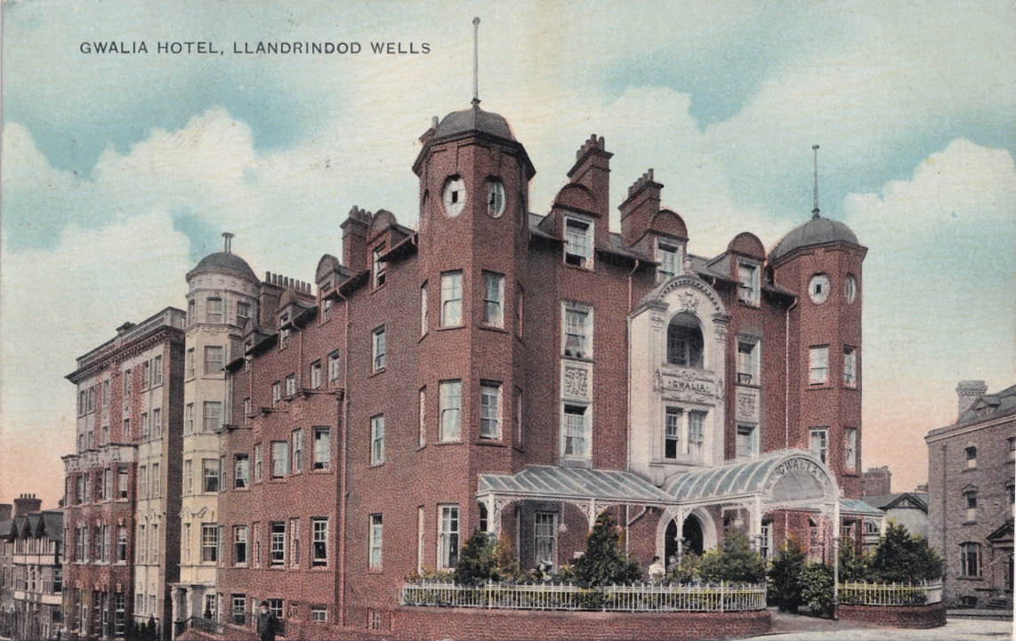 Historic view of the Gwalia Hotel in Llandrindod Wells