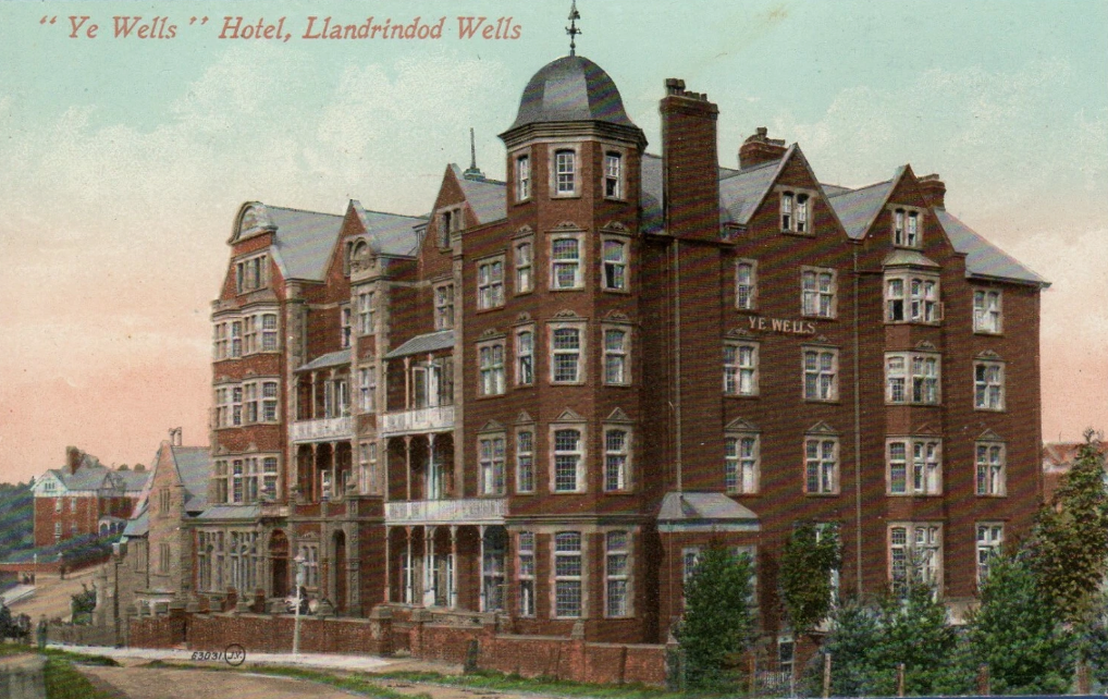 Historic view of Ye Wells Hotel in Llandrindod Wells