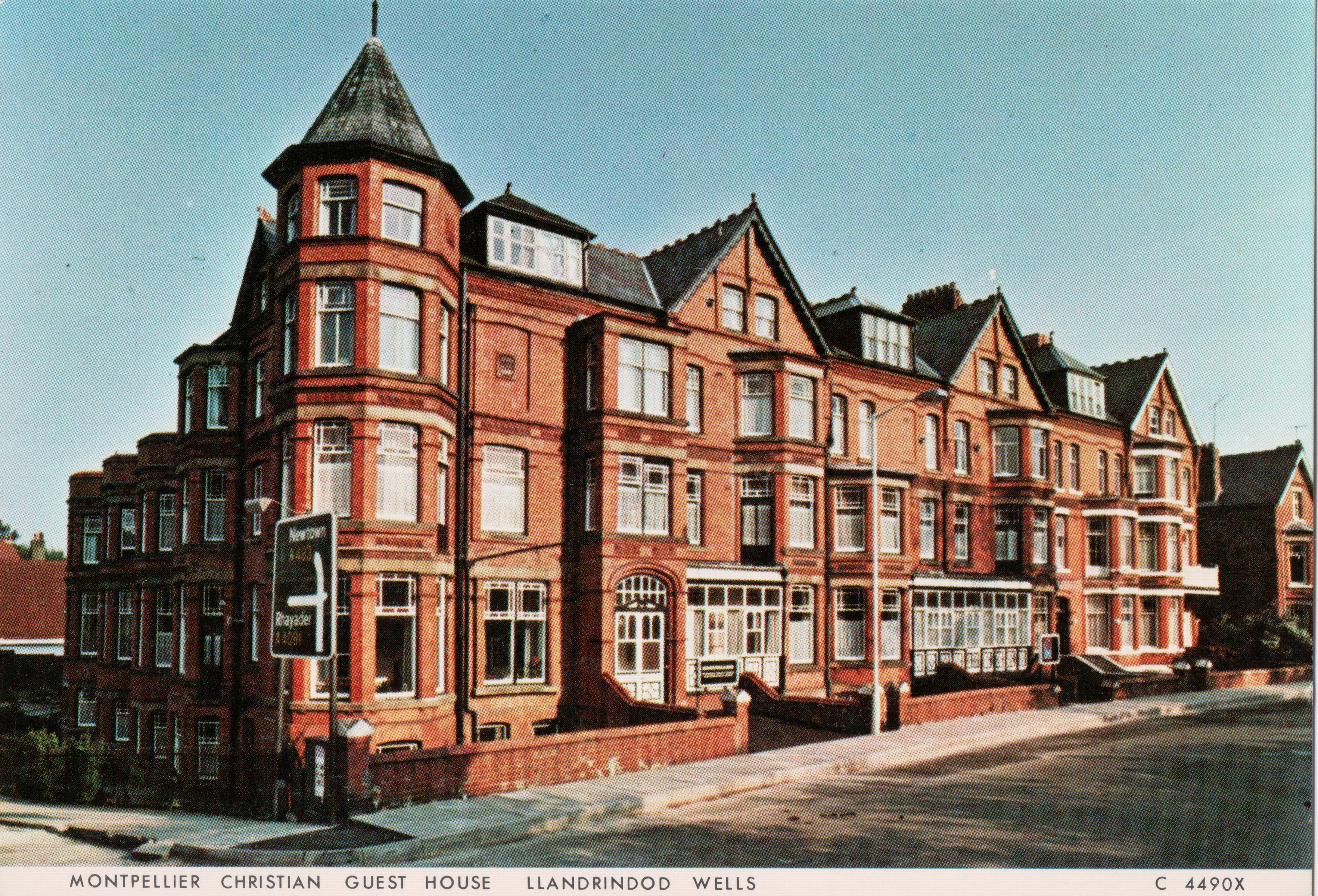 Historic postcard view of the Montpellier Hotel in Llandrindod Wells, later the Montpellier Christian Guest House